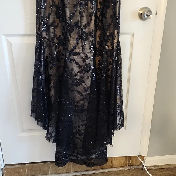 Eliza J Black and Tan Sleeveless Maxi Gown for Weddings - Picture 4 of 5